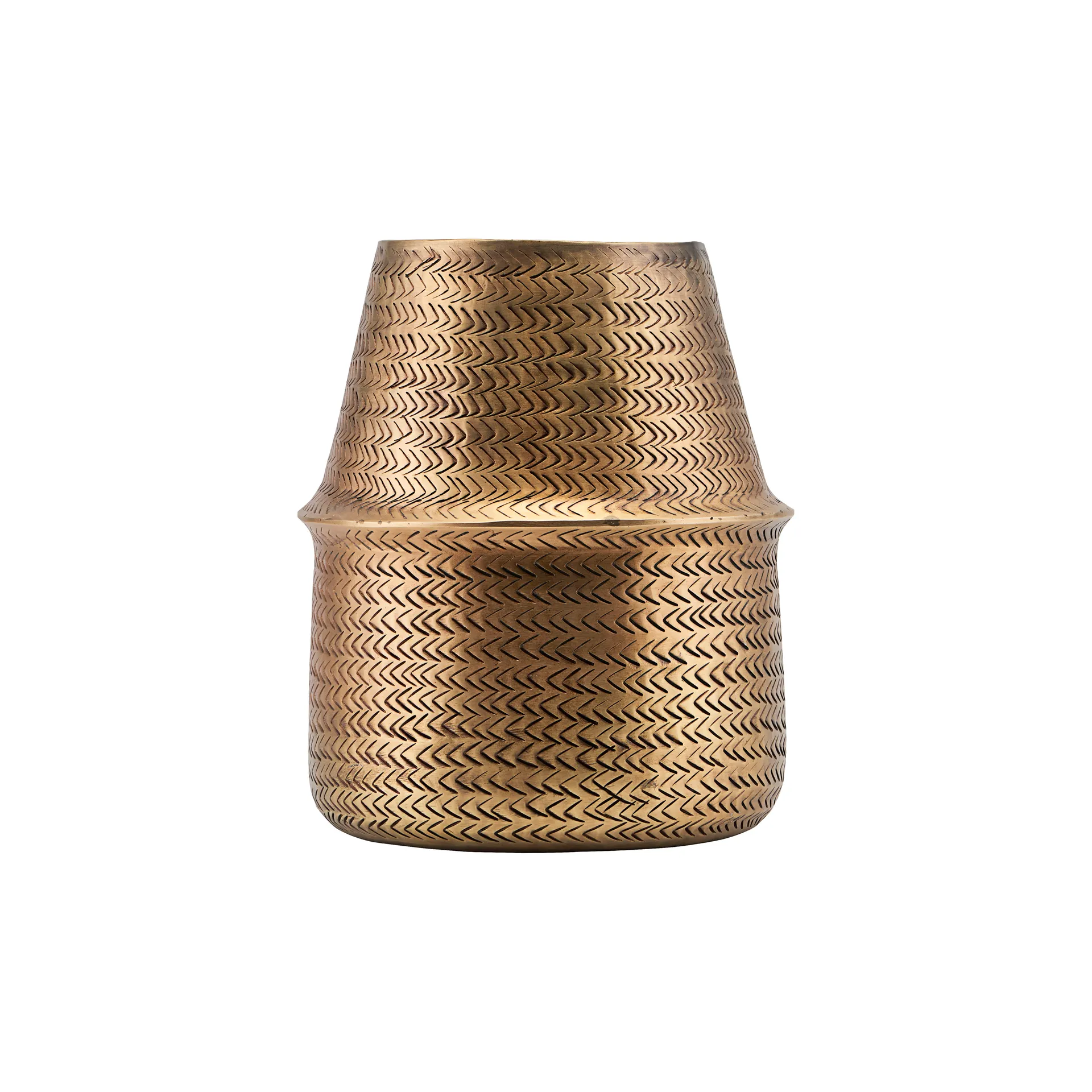 Rattan flower pot Ø19 cm, brass House Doctor