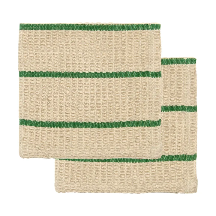 Rena dishcloth - Sand-green, 30x30 cm, 2-pack - House Doctor