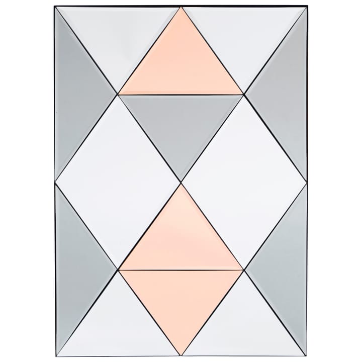Rhomb mirror 50x70 cm - White-grey-pink - House Doctor