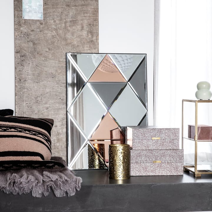 Rhomb mirror 50x70 cm - White-grey-pink - House Doctor