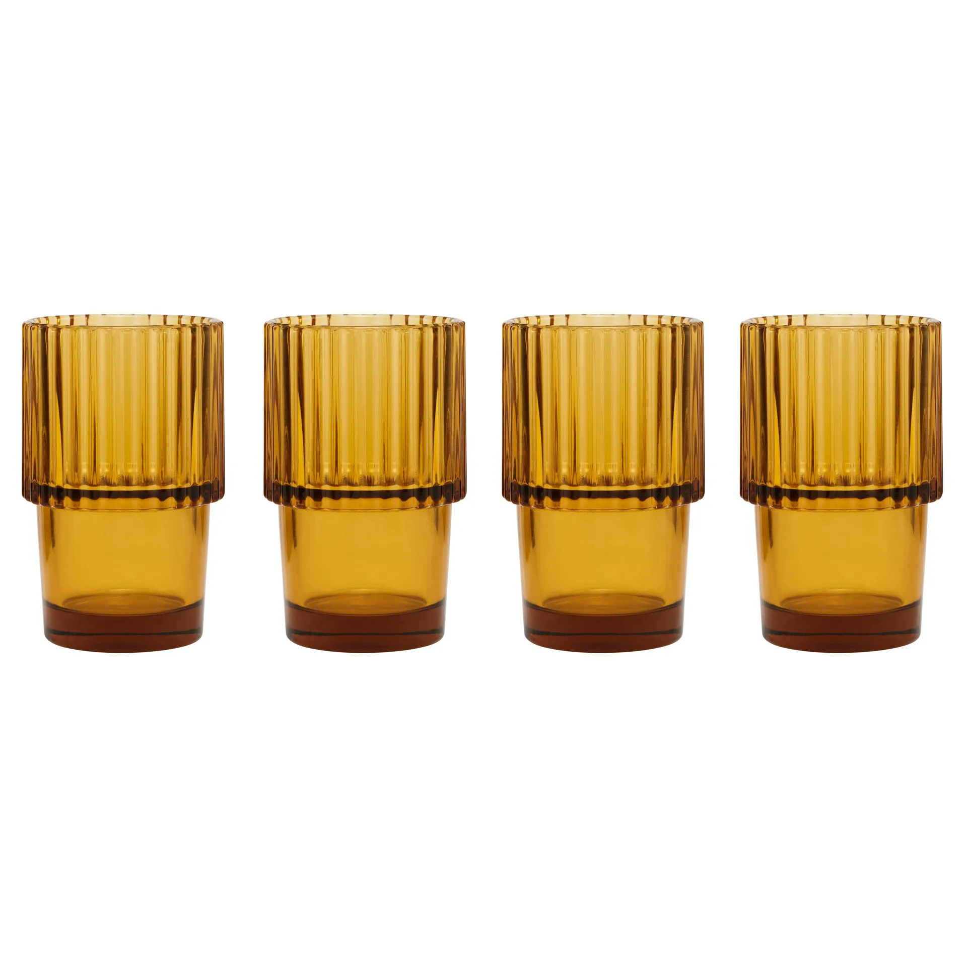 Rills tumbler 4-pack, amber House Doctor