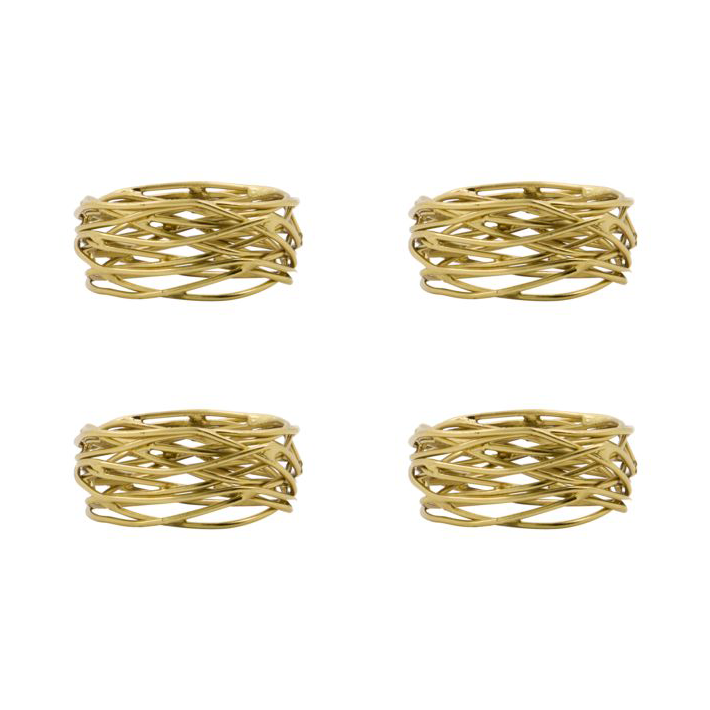 House Doctor Ring napkin rings 4-pack Golden | Scandinavian Design | Napkin rings & holders | Gold-coloured