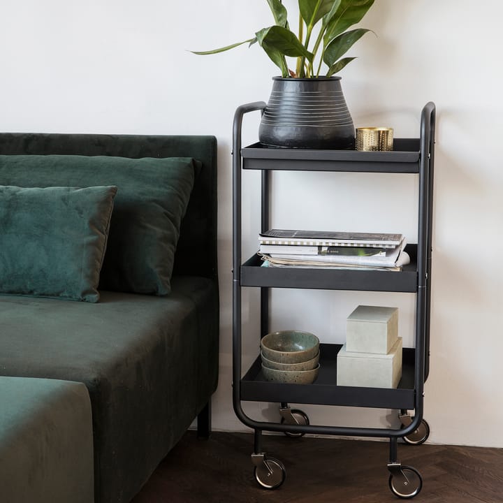 Roll trolley with removable tray - Black - House Doctor