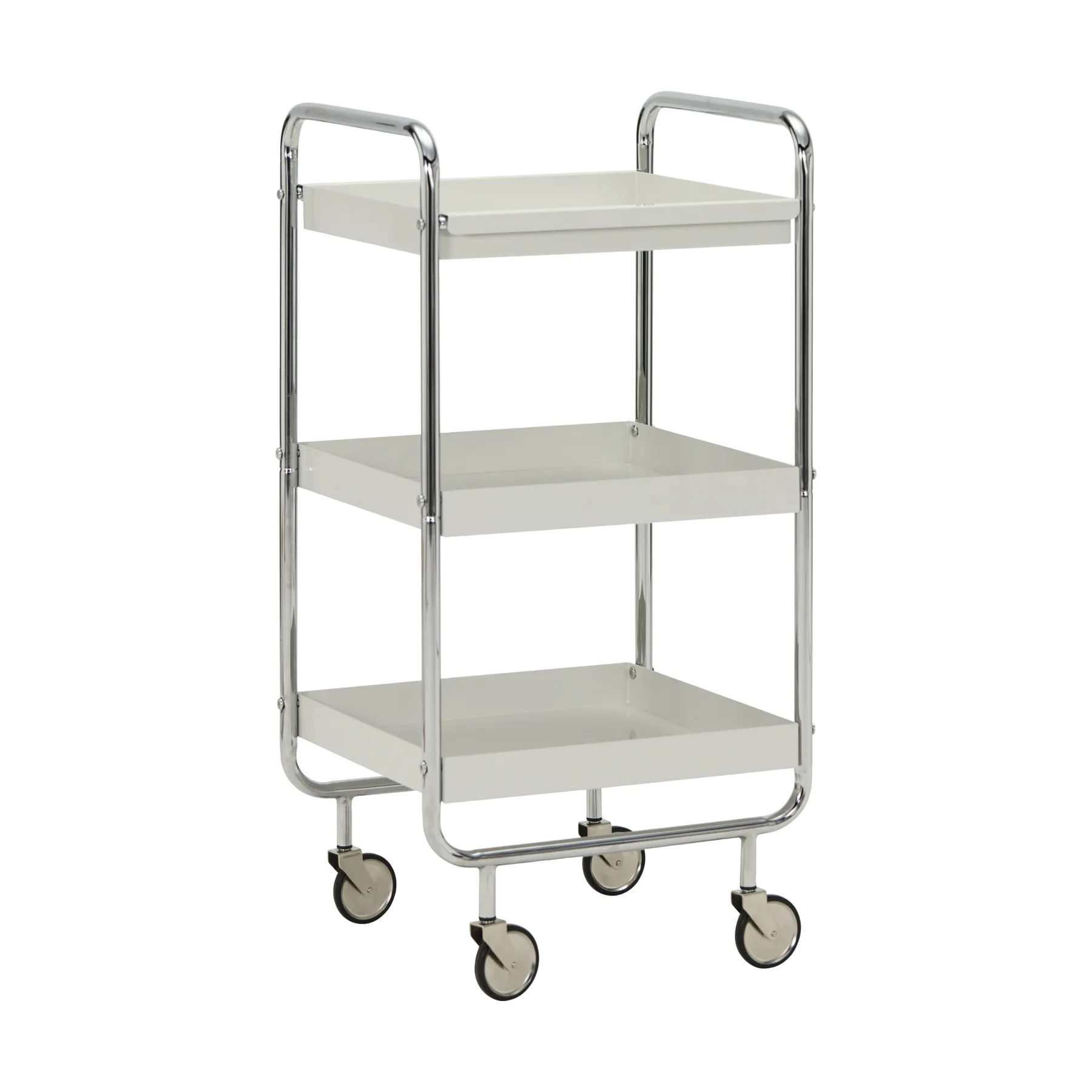 Roll trolley with removable tray, Off-white-chrome House Doctor