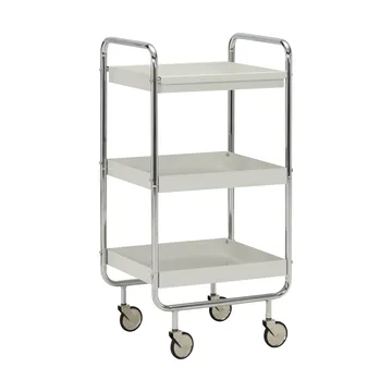 Roll trolley with removable tray - Off-white-chrome - House Doctor