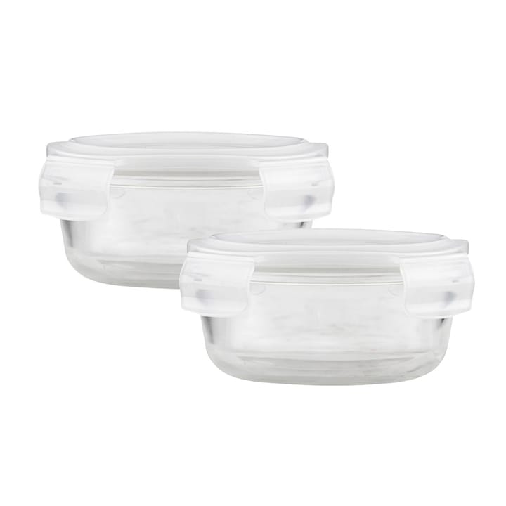 Rund lunch box made of glass 2-pack - Ø14 cm - House Doctor