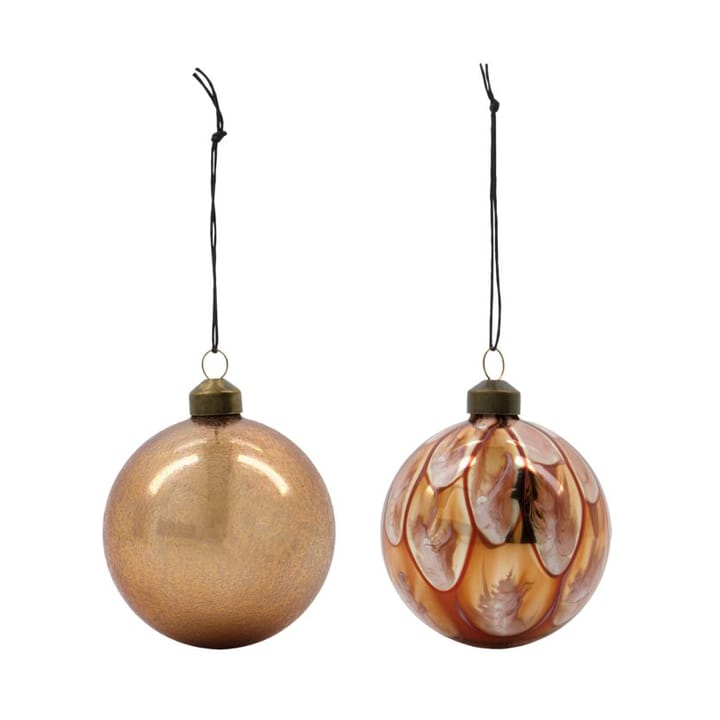 Runy Christmas bauble Ø8 cm 2 pieces - Amber - House Doctor