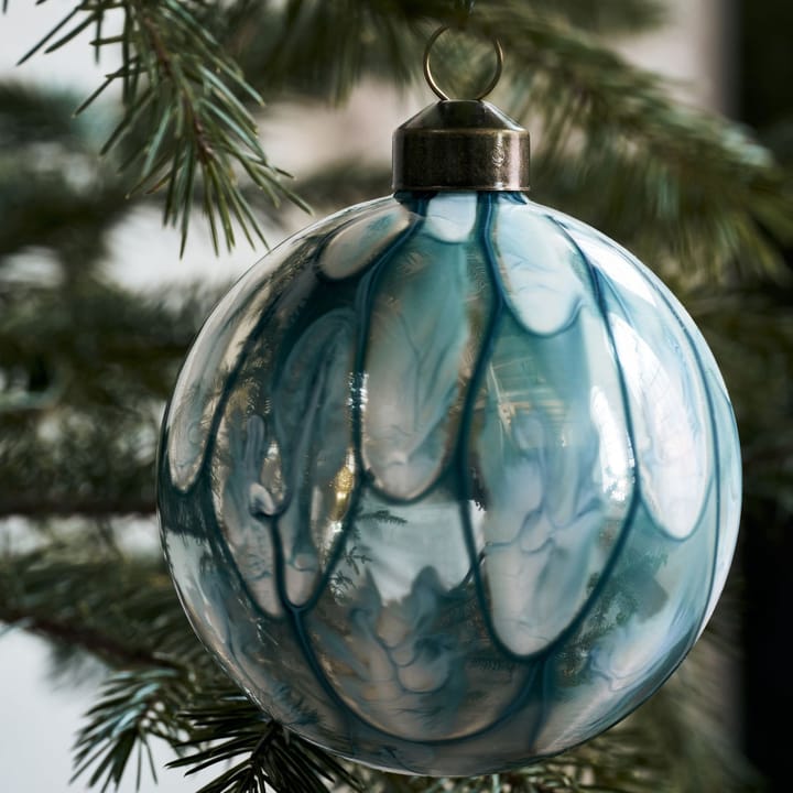 Runy Christmas bauble Ø8 cm 2 pieces - Light blue - House Doctor