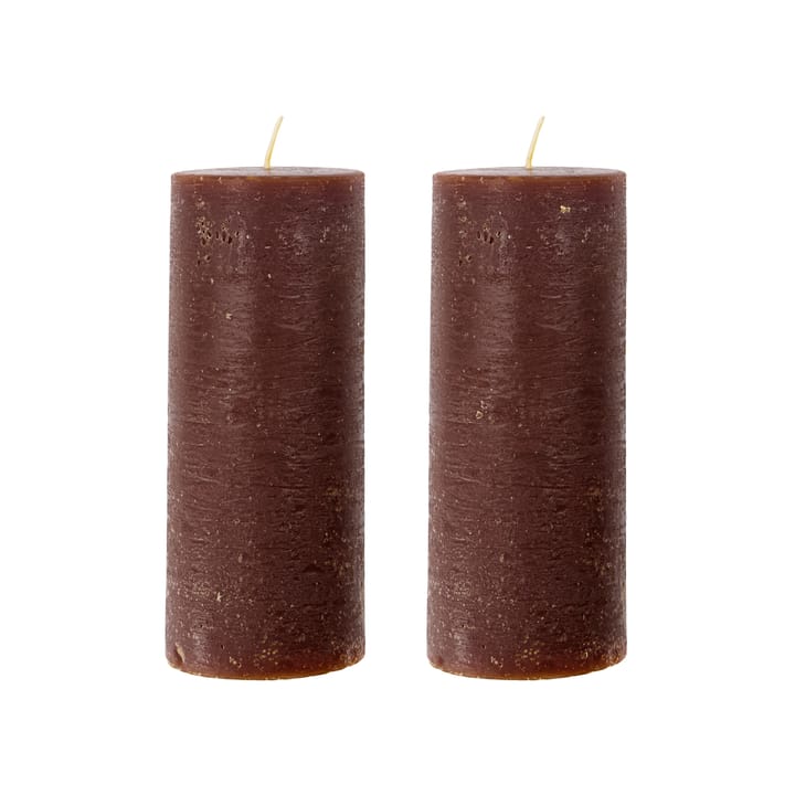 Rustic Wax block candle 15 cm 2-pack - Cognac - House Doctor