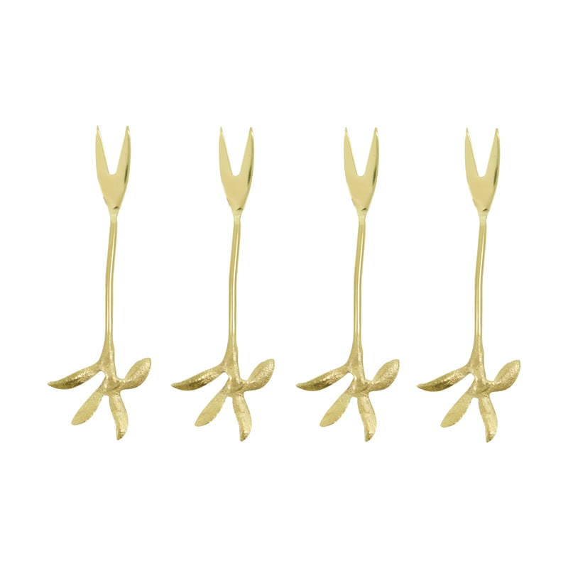 House Doctor Serve serving fork 4-pack Antique gold