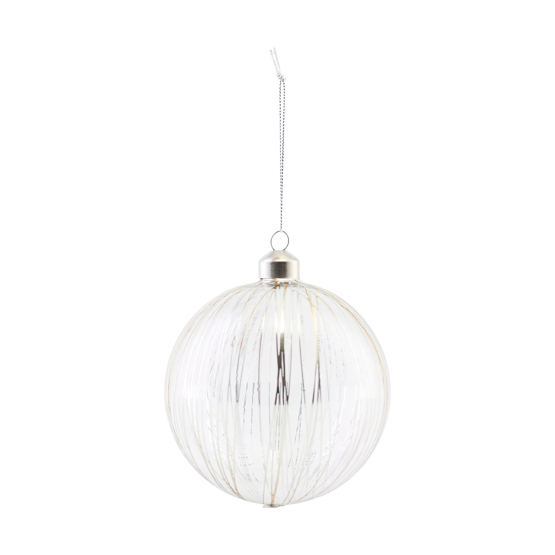 Silver lines Christmas bauble, Silver House Doctor