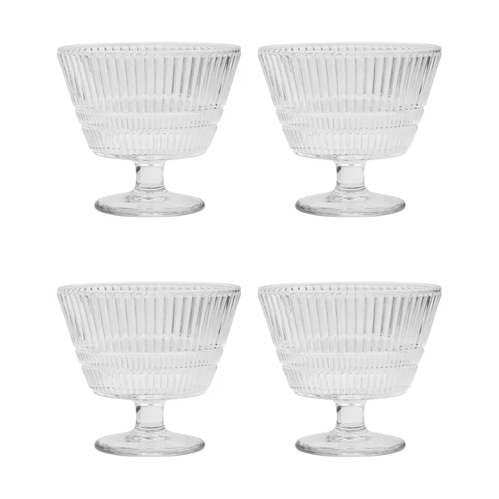 Slots dessert bowl 4-pack - Clear - House Doctor