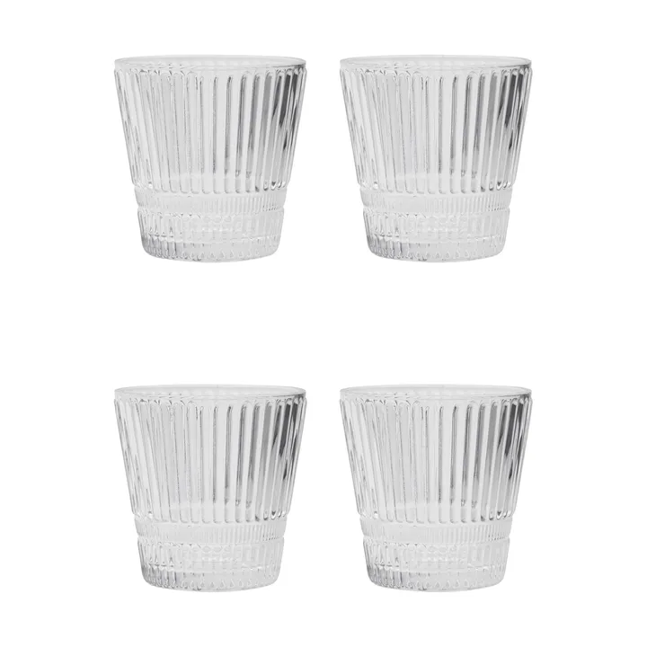 Slots water glass 4-pack - Clear - House Doctor