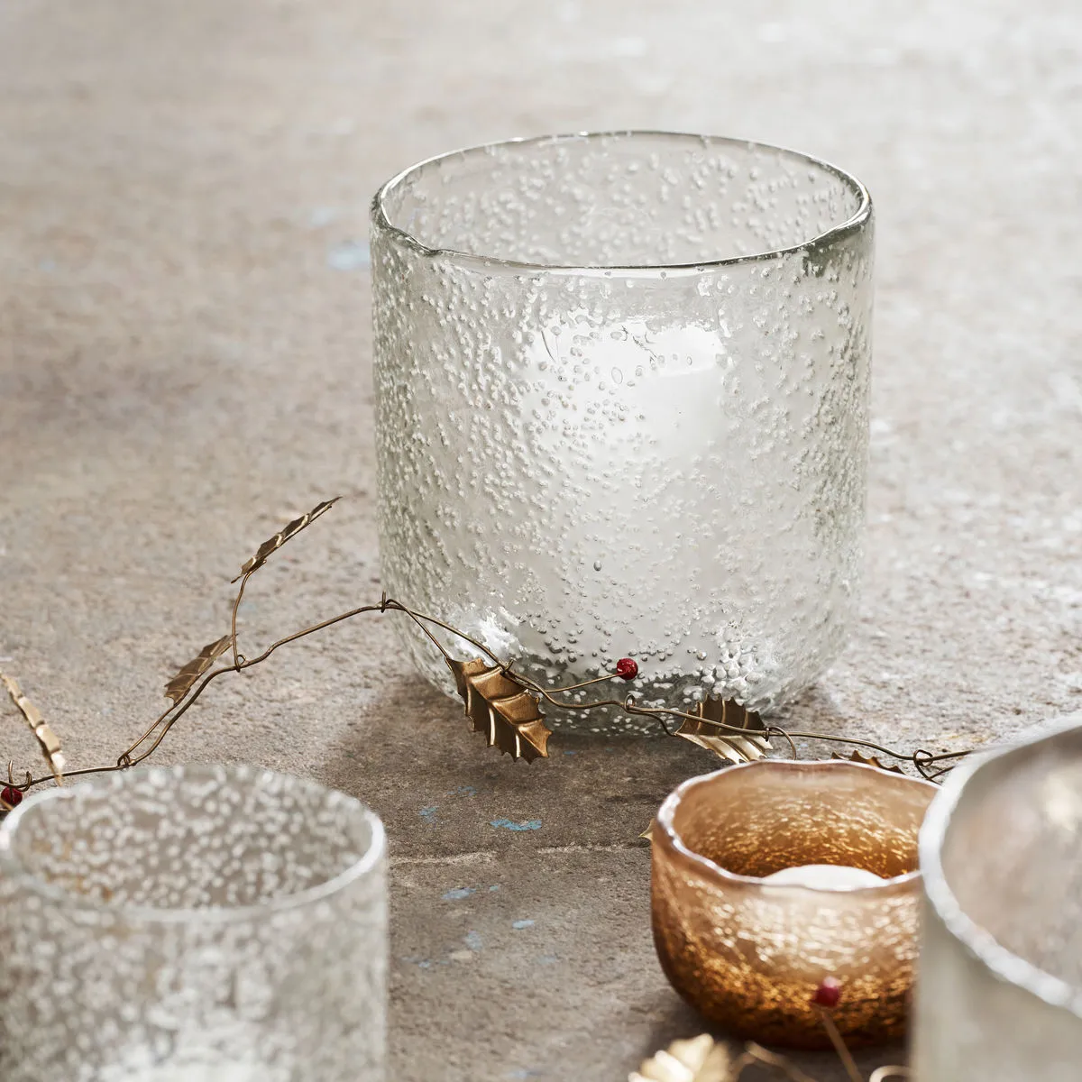 Snow candle sticks 16 cm, Clear House Doctor