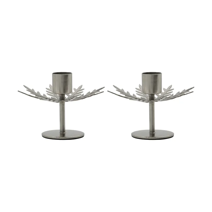 Snowflake candle holder 2-pack - Silver finish - House Doctor