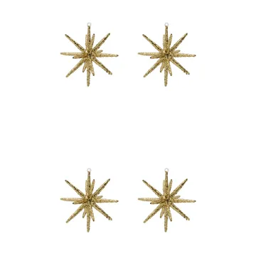 Spike Christmas tree star Ø12 cm 4-pack - Bronze glitter - House Doctor