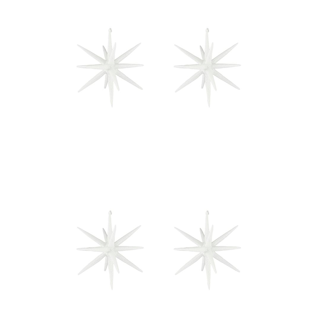 House Doctor Spike Christmas tree star o12 cm 4-pack White brass glitter