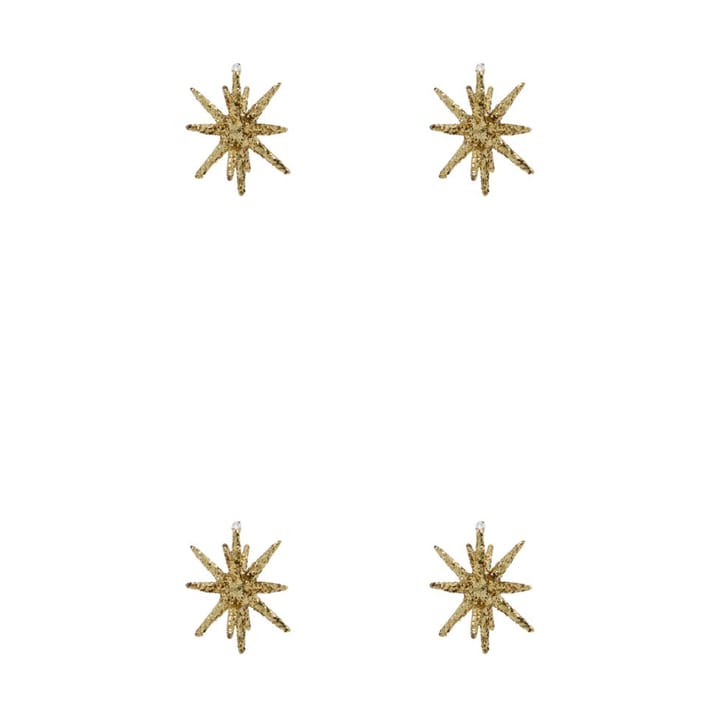 Spike Christmas tree star Ø7.5 cm 4-pack - Bronze glitter - House Doctor