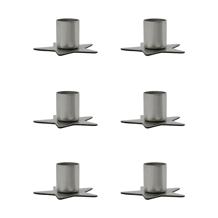 Stage candle holder 6-pack - Silver - House Doctor
