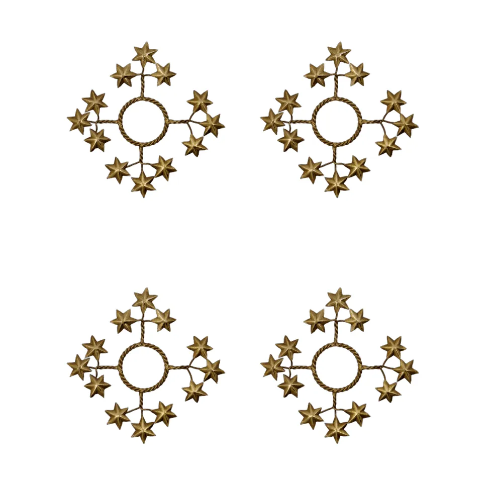 Star candle ring 4-pack, Golden House Doctor