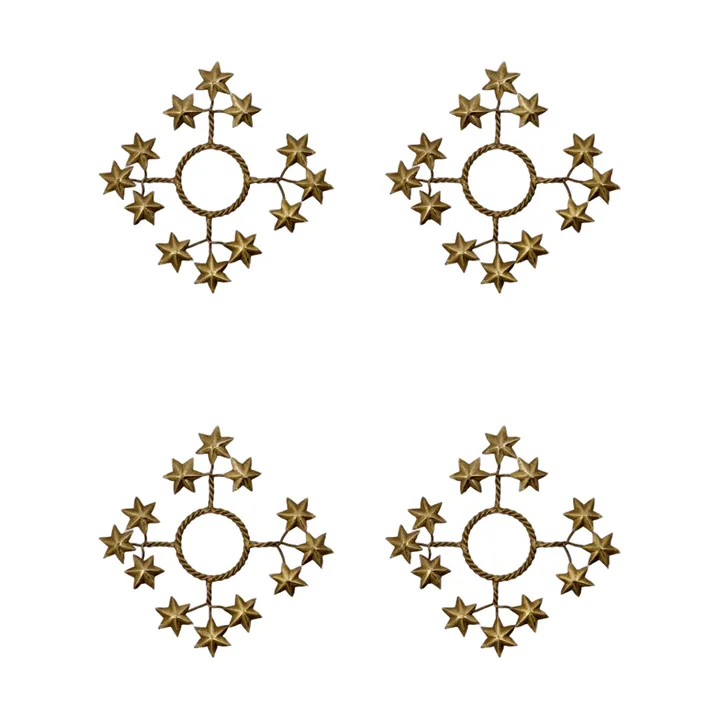 Star candle ring 4-pack - Golden - House Doctor