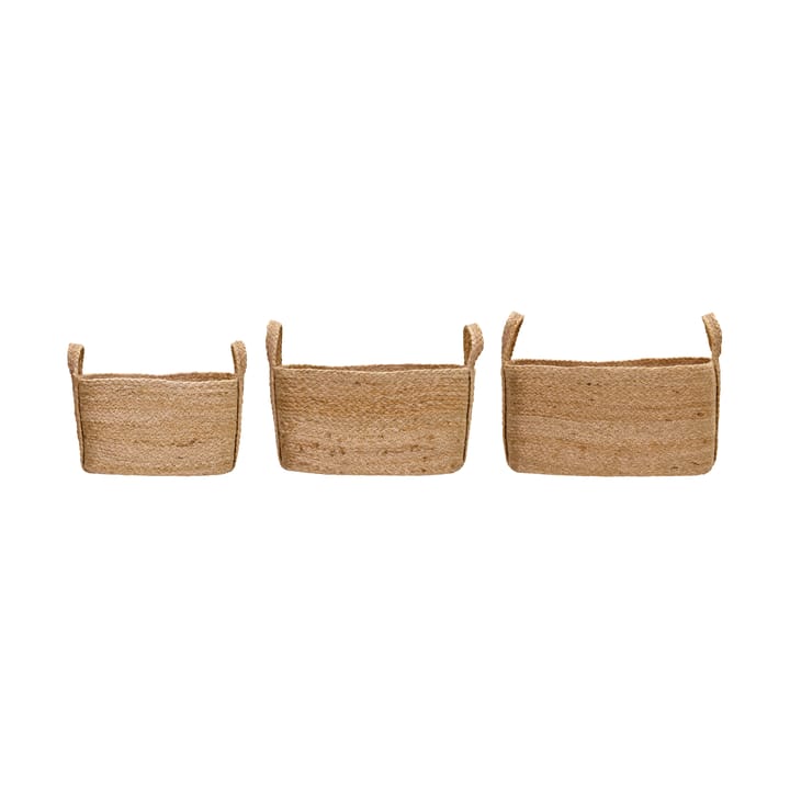 Stella low storage basket, set of 3 - Natural - House Doctor