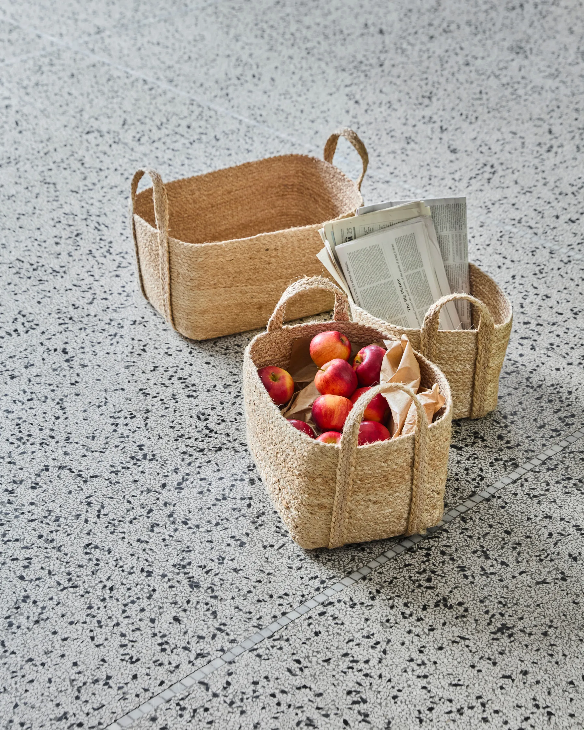 Stella low storage basket, set of 3, Natural House Doctor