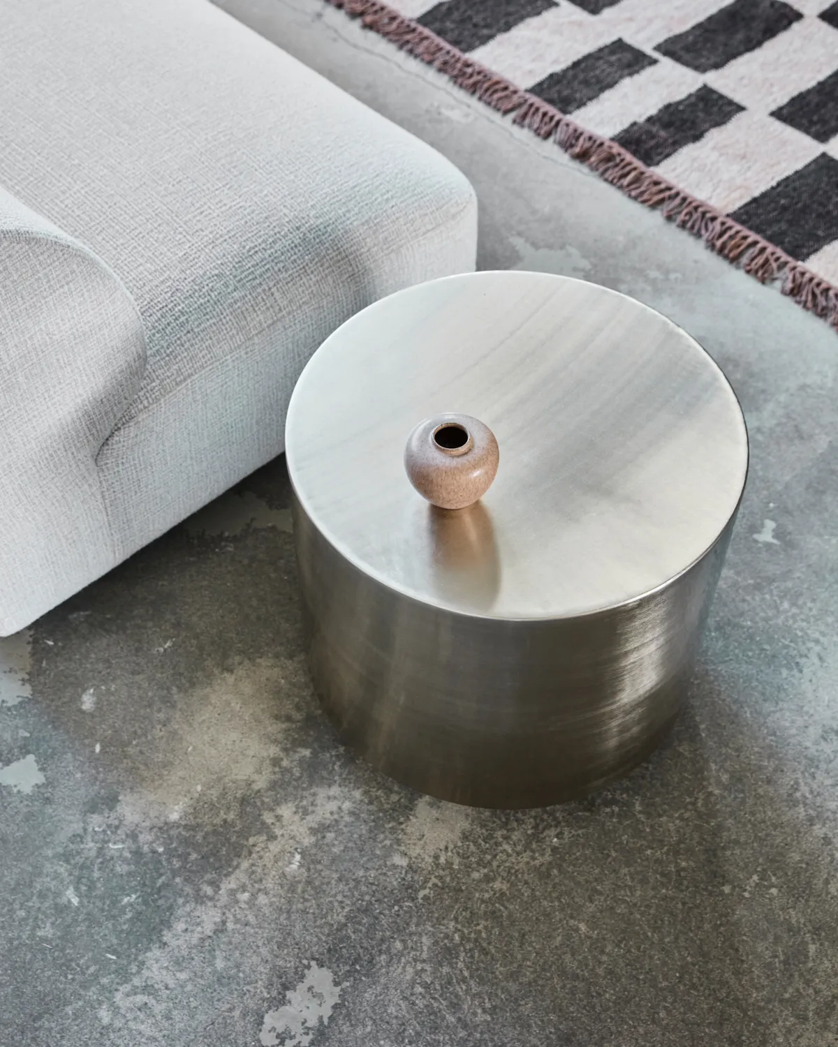 Step side table, Brushed silver-colored House Doctor