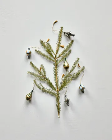 Stero Christmas hanging decorations, 6 pieces - Black, white, gold, blue, green - House Doctor