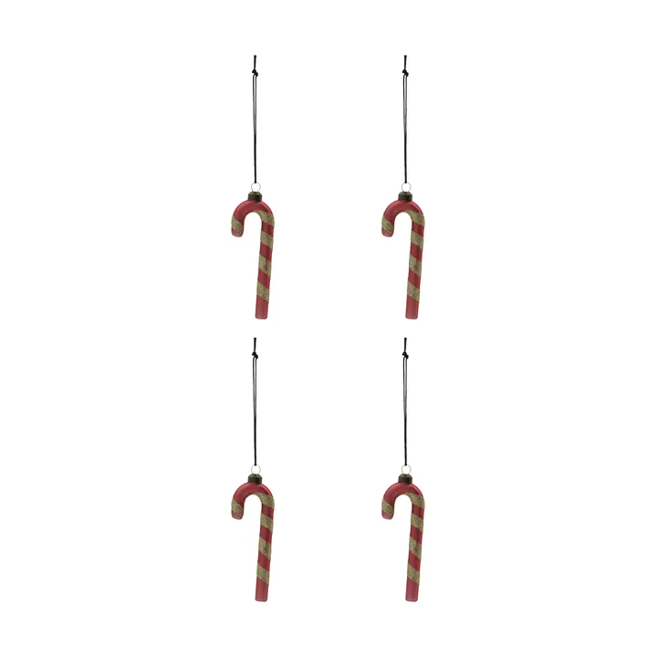 Stick Christmas hanging ornament 4-pack - Dusty red - House Doctor