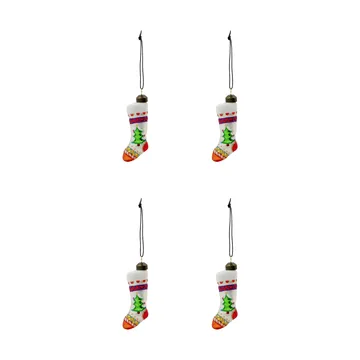 Stok Christmas stocking ornament, 4-pack - Red, white - House Doctor
