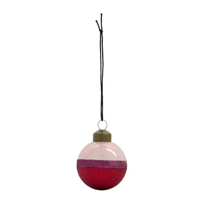 Stripe bauble Ø5 cm, Pink-red House Doctor