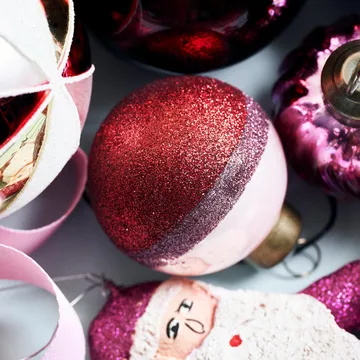 Stripe bauble Ø5 cm - Pink-red - House Doctor