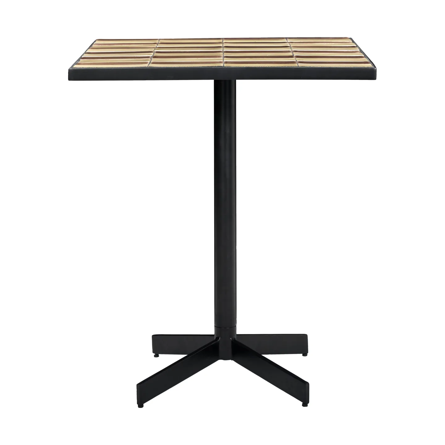 Stripe café table 62x62 cm, Dusty rose-beige House Doctor