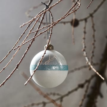 Stripe Christmas Bauble Ø8 cm - Light blue - House Doctor