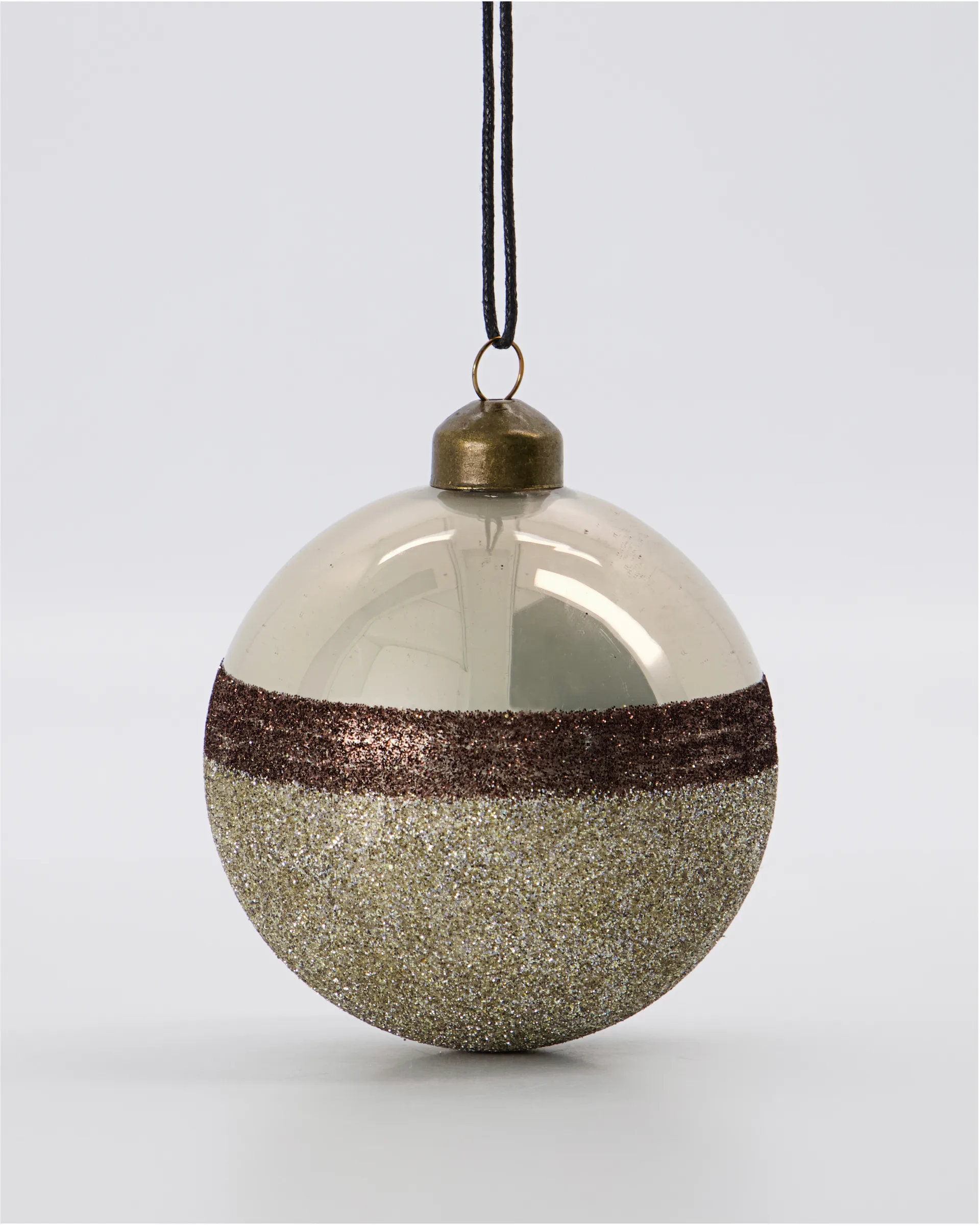 Stripe Christmas Bauble Ø8 cm, Sand House Doctor