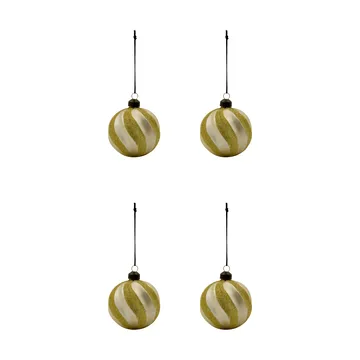 Swirl Christmas bauble 4-pack - Champagne-gold - House Doctor
