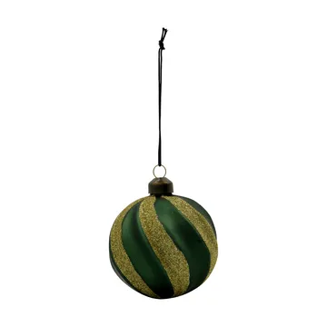 Swirl Christmas bauble 4-pack - Green-gold - House Doctor