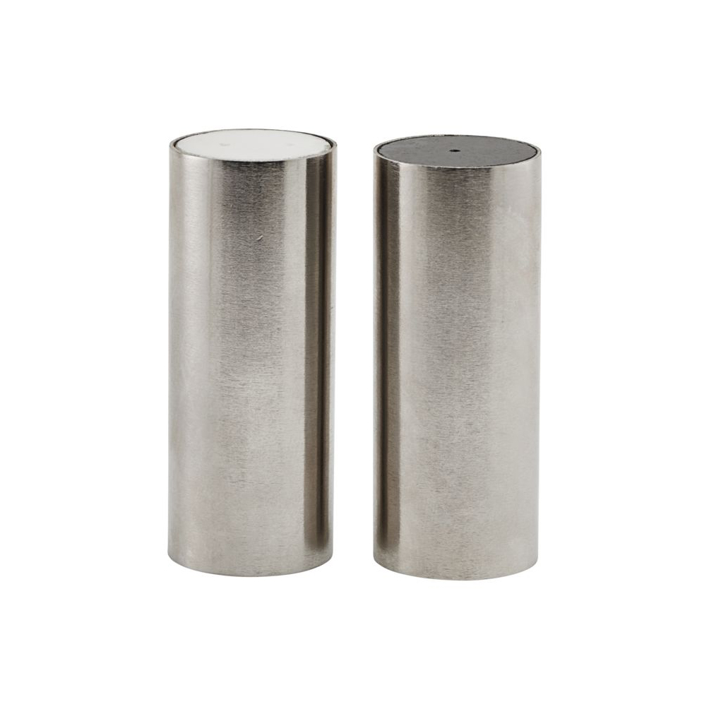 Tall salt and pepparset silver