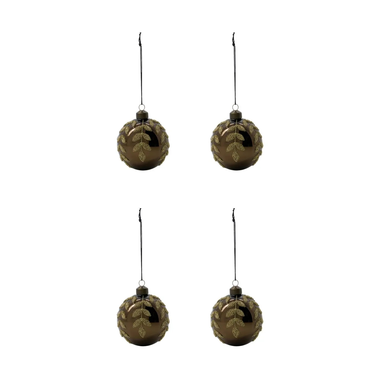 Tani Christmas bauble Ø8 cm 4-pack, Brown House Doctor