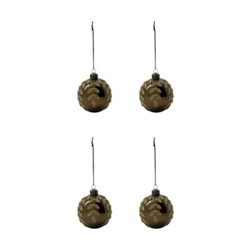 Tani Christmas bauble Ø8 cm 4-pack - Brown - House Doctor
