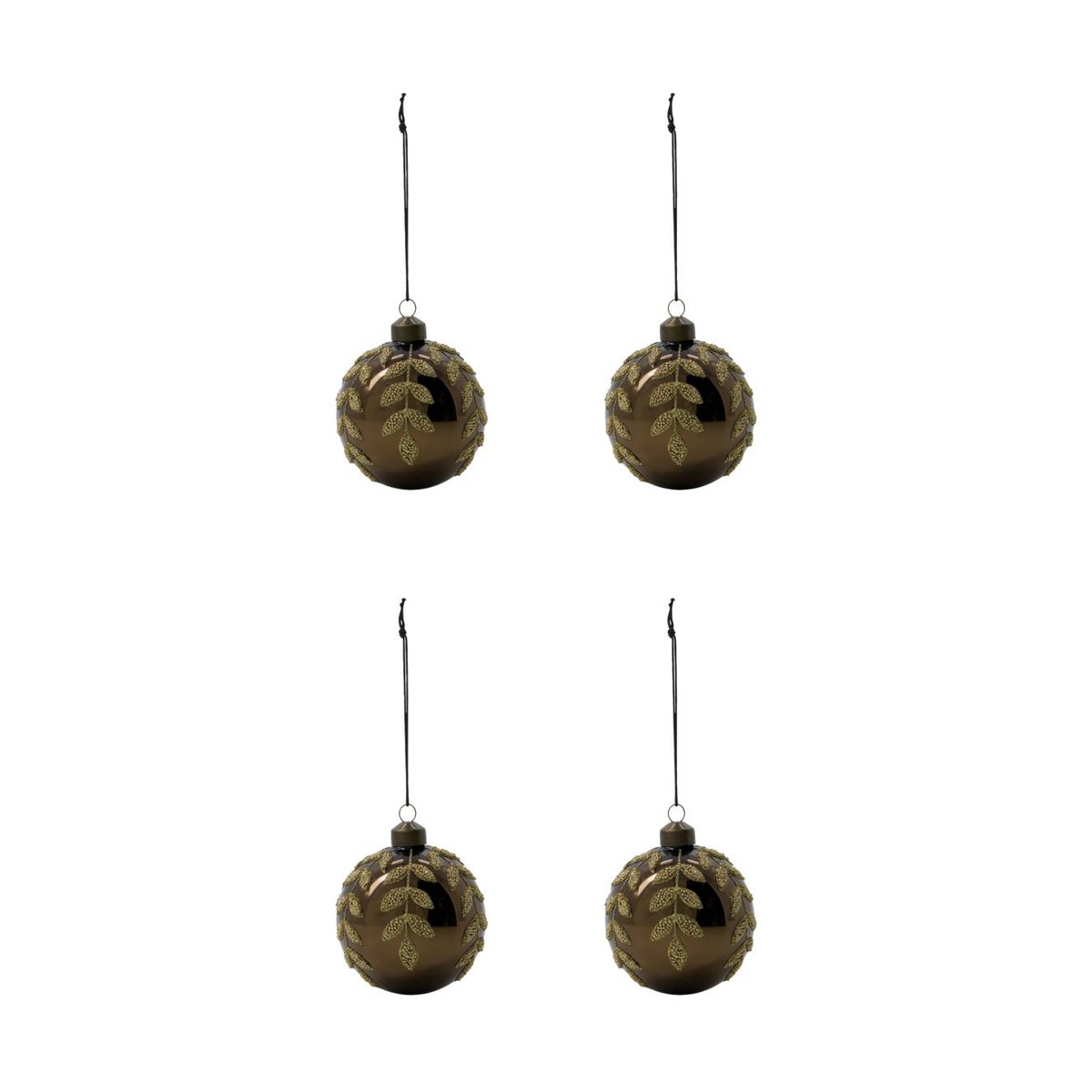 House Doctor Tani Christmas bauble o8 cm 4-pack Brown
