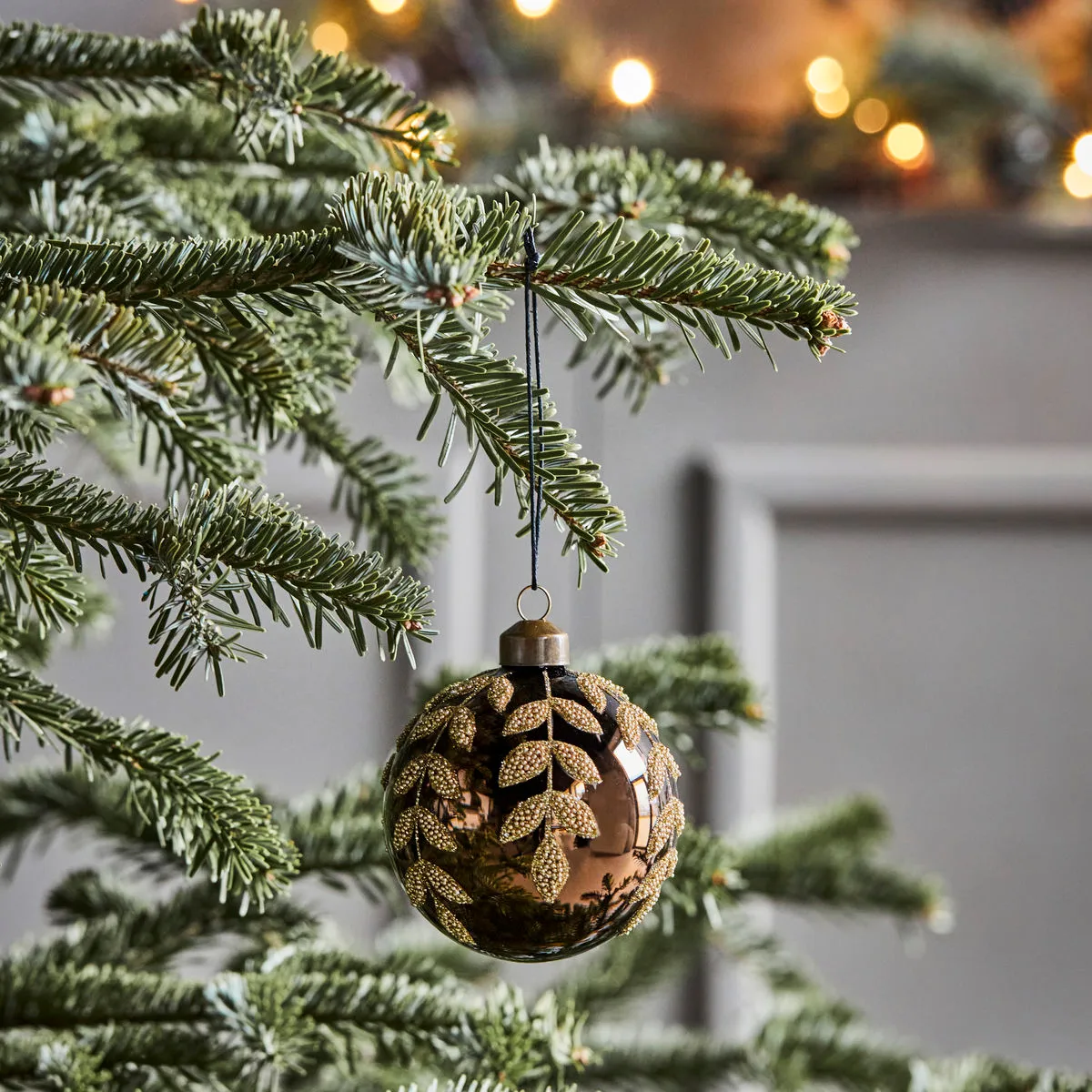 Tani Christmas bauble Ø8 cm 4-pack, Brown House Doctor