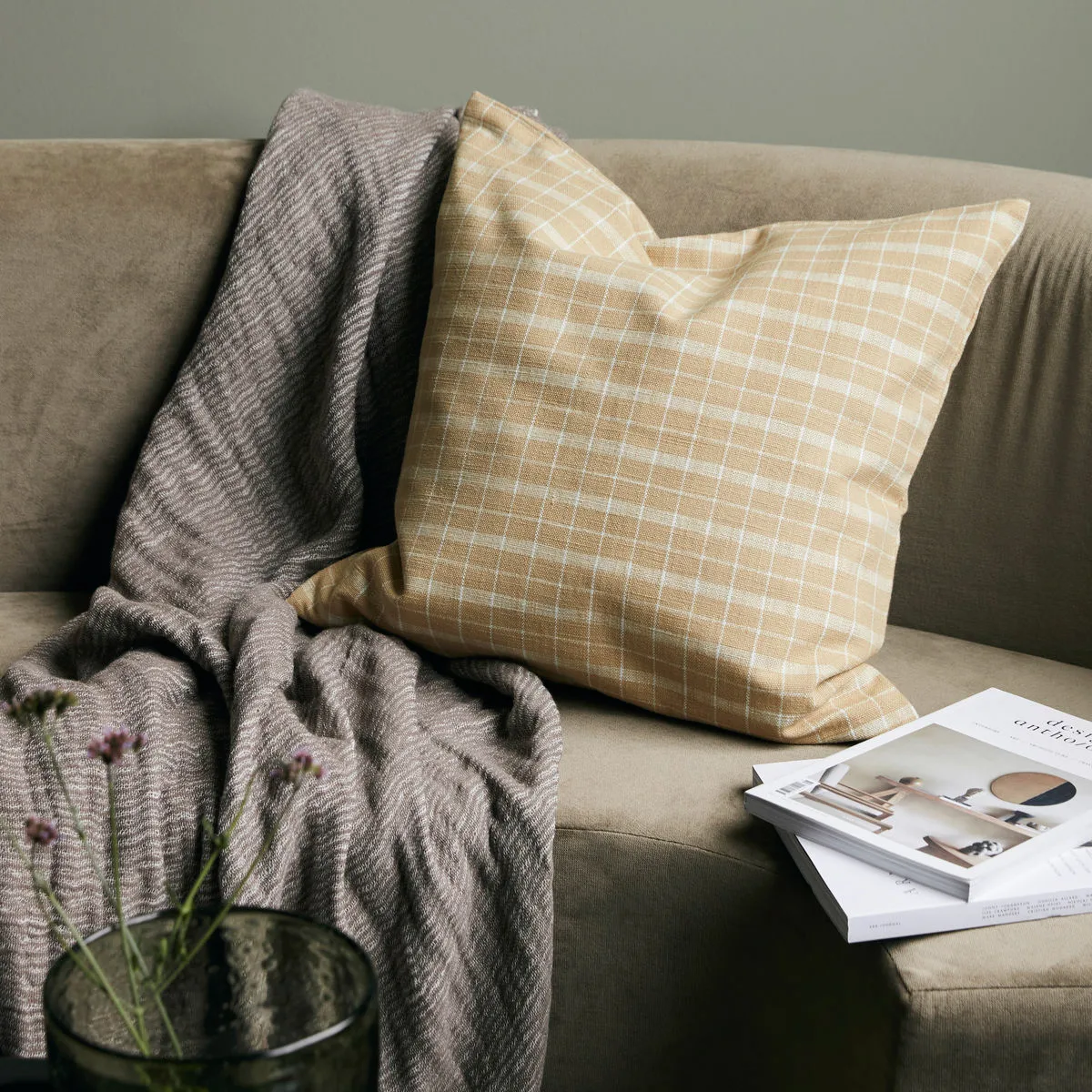 Thame pillowcase checked 50x50 cm, Sand House Doctor