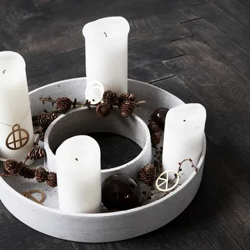 The Ring Advent candle holder for block candles - Concrete - House Doctor
