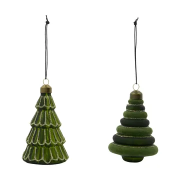Tree Christmas ornament 2 pieces - Green - House Doctor