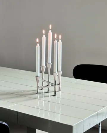Tristy candle holder 20 cm - Silver finish - House Doctor