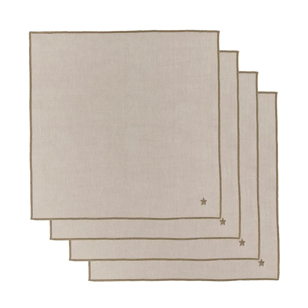 Twinkle fabric napkin 40x40 cm 4-pack, Taupe House Doctor