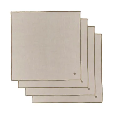 Twinkle fabric napkin 40x40 cm 4-pack - Taupe - House Doctor