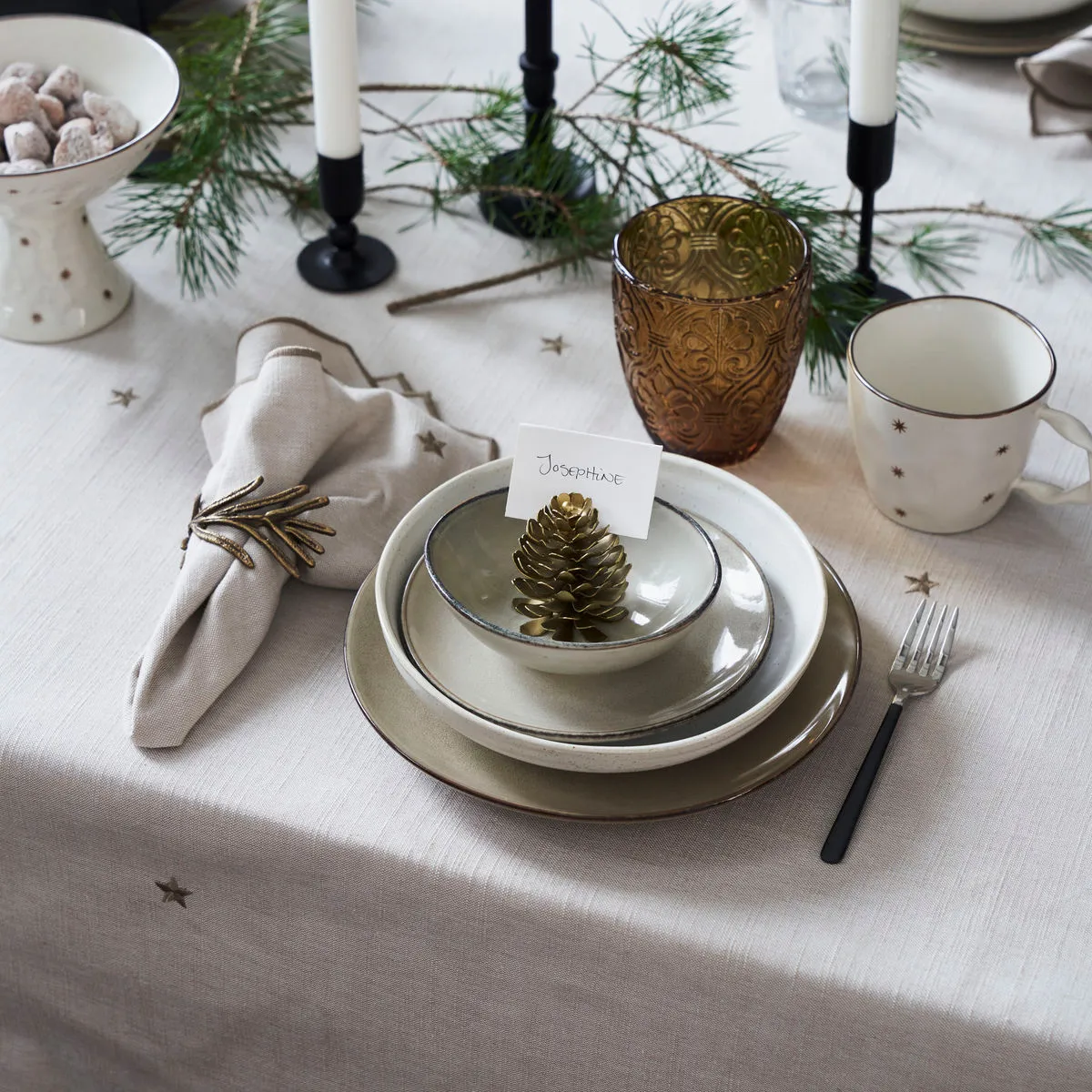 Twinkle tablecloth 140x240 cm, Taupe House Doctor